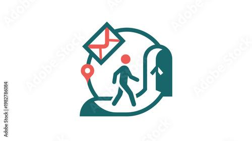Icon of Businesspeople Collaborating and Communicating Inside a Heart Shape for Partnership and Teamwork