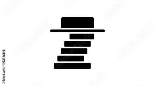 Icon of a Tornado or Twister in Black and White Vector Illustration