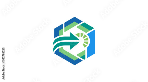 Vector Icon of Recycling Arrow and Leaf for Eco-Friendly Sustainability Concepts
