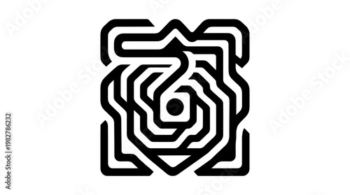 Icon of a Maze or Labyrinth in a Modern Vector Style for Puzzle and Strategy Concepts