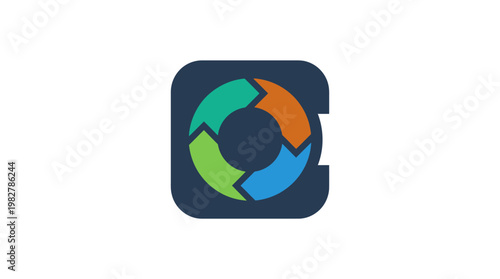 Icon of Circular Arrows Representing Recycling and Sustainability in Flat Style