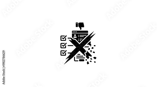 Icon of Calendar and Checklist with Pencil for Task Planning and Organization