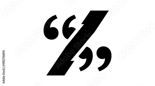 Icon of Quotation Marks with Italic Style in Minimalist Design for Communication and Text Illustration