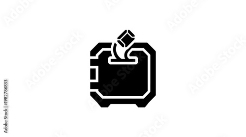 Icon of Digital Microchip Technology Invention for Electronics and Computing