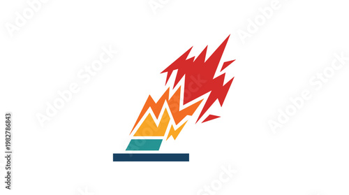 Icon of Fire Blaze in Vector Style for Warning or Safety Signage
