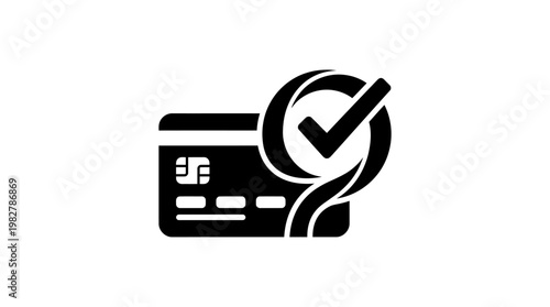 Icon Of Secure Payment Card With Checkmark For Online Transaction Security