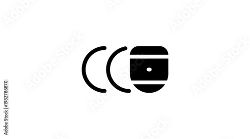 Icon of a Secure Credit Card with Contactless Payment Technology in Flat Design