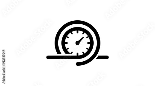 Icon of Speedometer Gauge with Racing Needle for Performance and Traffic Monitoring