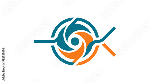 Vector Icon of a Spinning Yarn Ball with Crossed Needles in a Modern Style