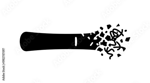 Icon of a Disintegrating Matchstick with Burning Flame in a Modern Design