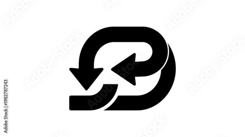 Vector Icon of Circular Arrows Indicating Refresh or Sync for Digital Processes
