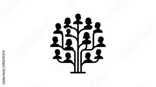 Icon of Family Tree Vector Icon Representing Generations and Ancestry