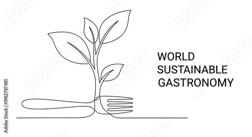 Sustainable gastronomy concept with plant.