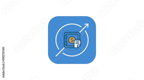 Vector Icon of Digital Wallet Transfer with Money and Card in Modern Style