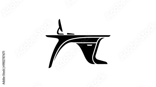 Icon of Windsurfing Sailboat Vector Illustration for Water Sports and Marine Activities