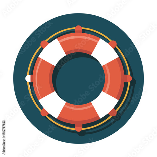 Bright life preserver ring symbolizing safety and rescue