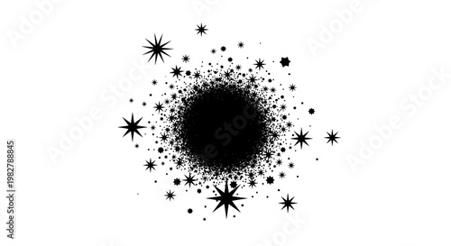 Black Hole with Starbursts Emitting.