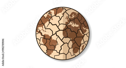 Cracked Earth Globe: Global Drought and Climate Change Concept