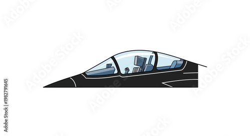 Modern Jet Fighter Cockpit Interior Illustration