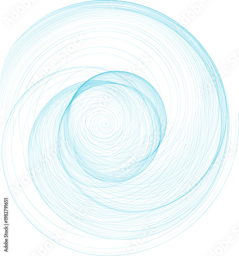 An abstract fractal spiral of spirals forms a colorful heart pattern with light blue and pink swirls, creating a vibrant vortex illustration for a romantic valentine wallpaper art design