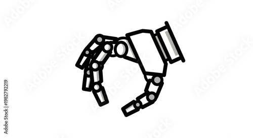 Robotic Hand Gripping Object, Futuristic Mechanical Arm, Technology Concept