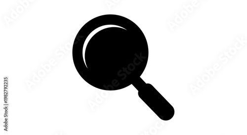 Black Magnifying Glass Icon.