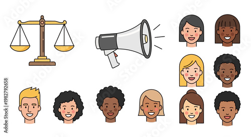 Diverse group of people faces.