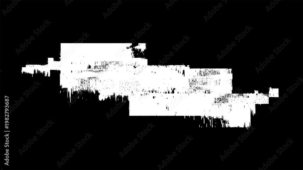 Obraz premium A white paint smear on a black background with rough edges and texture texture design isolated on transparent background