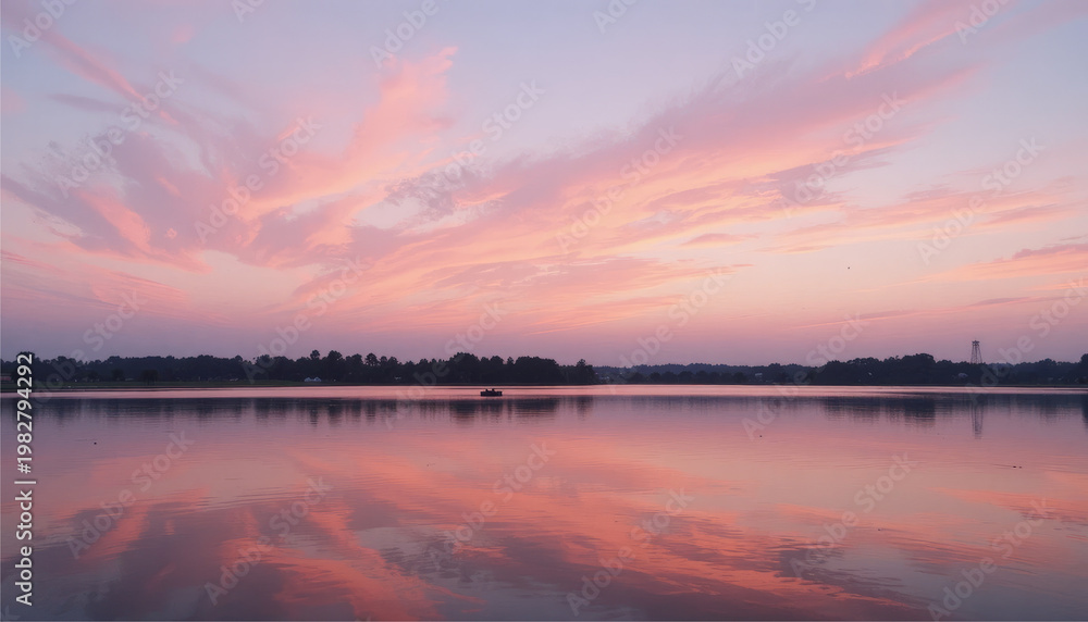 Fototapeta premium Sunset over the lake