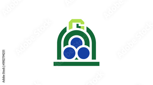 Icon of a Shopping Backpack with Blue Items in a Modern Design for E-commerce and Retail Concepts