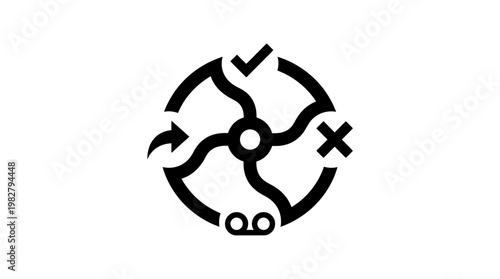 Icon of Circular Workflow Diagram for Process Optimization and System Management