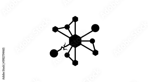 Vector Icon of a Molecular Structure For Scientific Research and Chemistry Illustrations