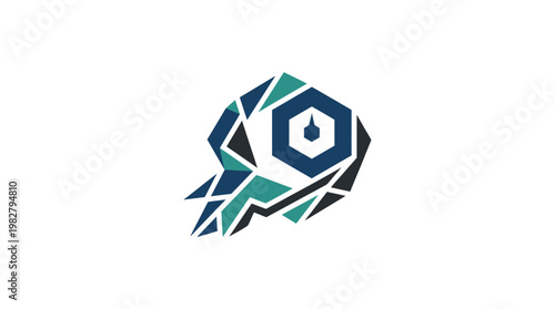 Icon of a Brain With Abstract Design in Vector Style for Artificial Intelligence and Technology Illustration