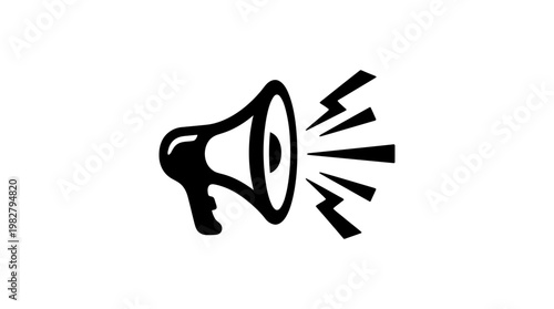 Icon of a Loud Megaphone with Sound Waves for Announcements and Communication