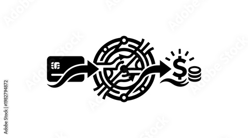 Icon Representing Digital Financial Transactions and Secure Payment Methods