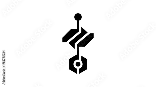 Icon of Blockchain Technology Representation in Digital Style for Cryptocurrency Concept