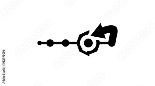 Icon of a Spring Wound Mechanical Gear Clock for Timekeeping and Mechanical Devices