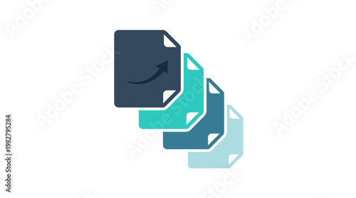 Vector Icon of Document Sharing and Transfer for Digital Files and Data Management