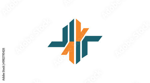 Icon of Abstract Geometric Cross Design for Healthcare, Medical or Professional Use