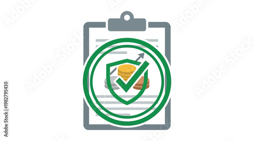 Free Download Icon of Security Checklist on Clipboard in Flat Vector Style for Data Protection and Verification - GFXLoad