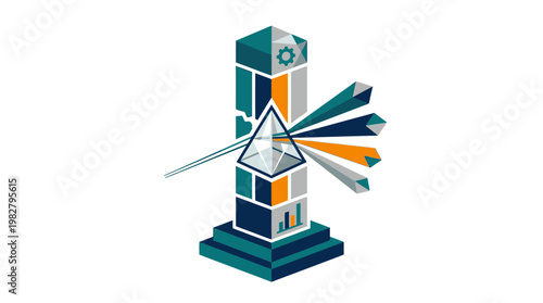 Vector Icon of Telescope and Scientific Instruments for Research and Innovation