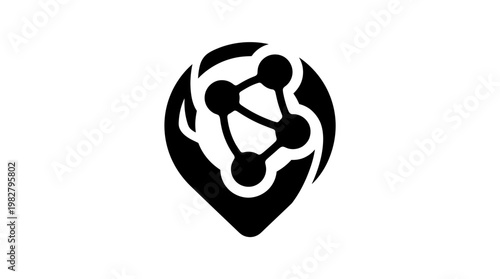 Vector Icon of Molecular Structure for Science and Chemistry Concepts