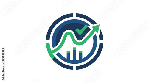 Icon of Growth Chart and Upward Arrow Representing Business Success and Financial Progress
