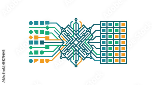 Vector Icon of Digital Circuitry Network for Technology and Data Connectivity