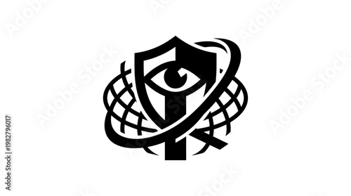 Icon of a Modern Science and Technology Brain with Eye and Circuitry Design in Vector Style