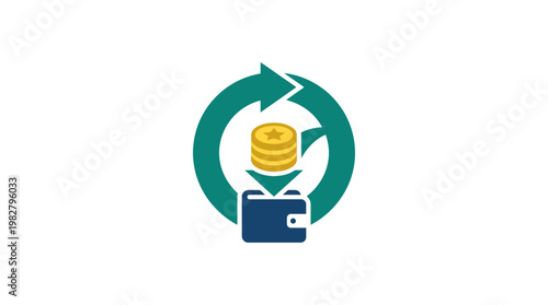 Vector Icon of Money Transfer and Financial Transactions in Digital Finance Style
