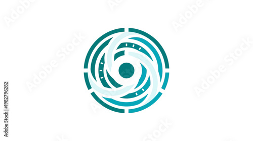 Abstract Circular Vector Icon Representing Data Integration and Connectivity
