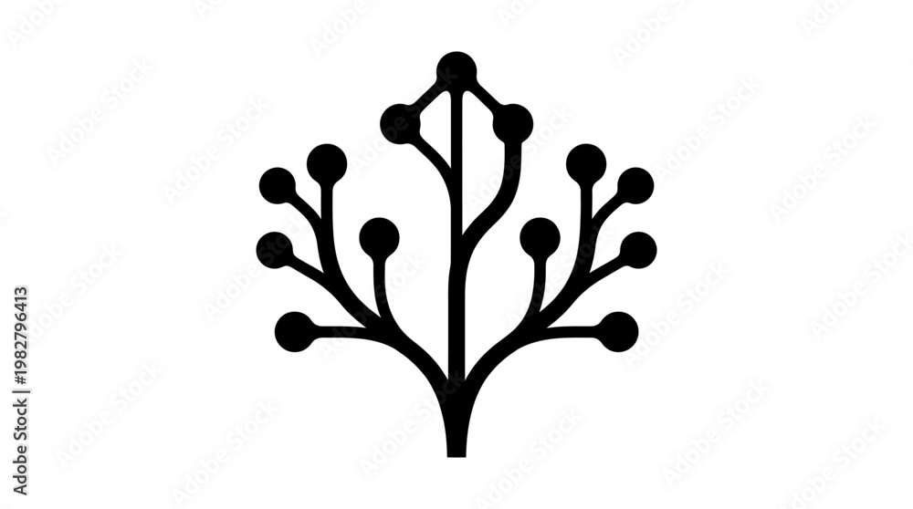 Naklejka premium Minimalist Abstract Tree Icon Vector for Nature and Environment Concepts