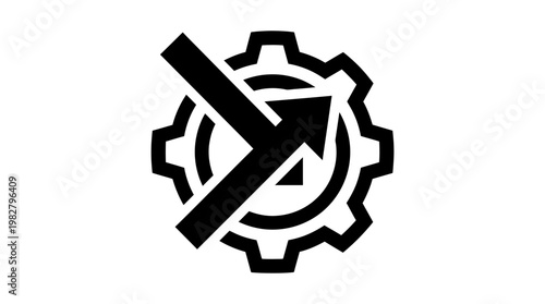 Icon of Gear and Wrench for Settings and Configuration in Modern Vector Style