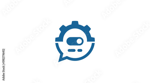 Icon of Chatbot With Gear Icon in Flat Style for Artificial Intelligence and Technology Themes